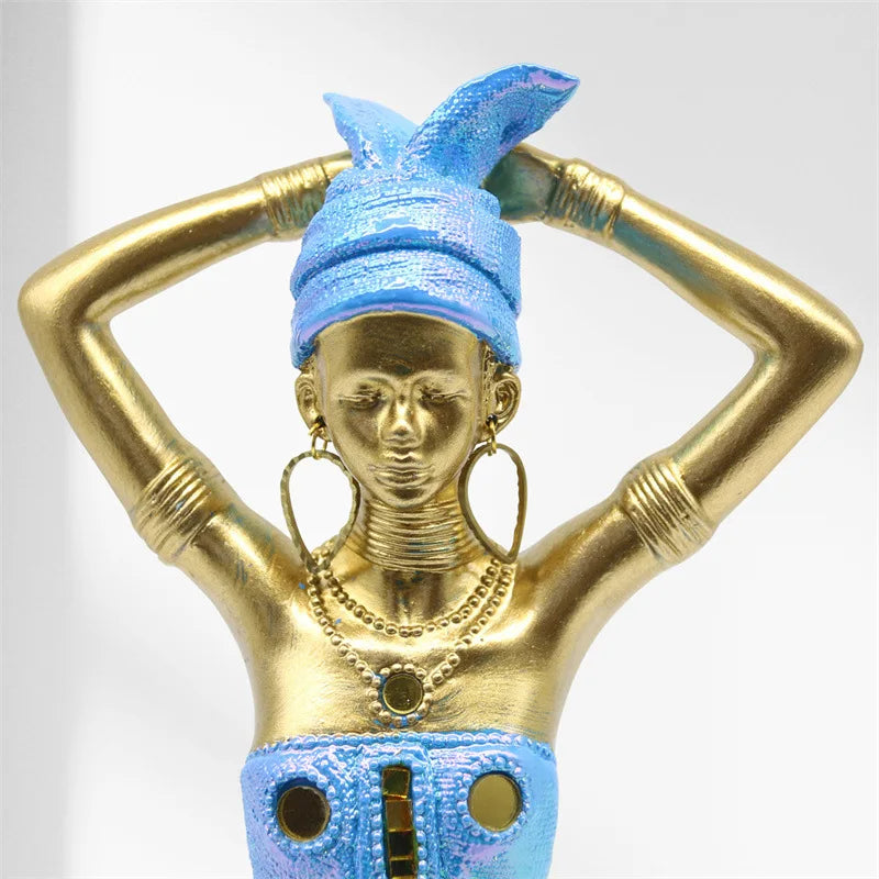 Gold Tribal Resin Statue