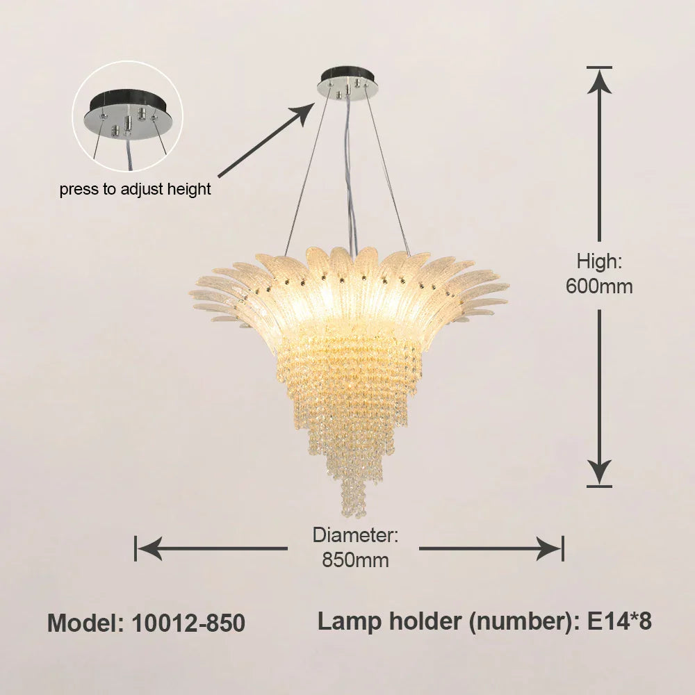 DecorBites™ Glazed Gold LED Chandelier for Living Room Clubhouse Villa