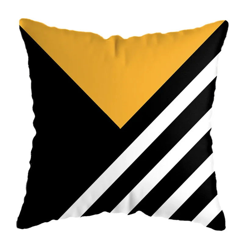 DecorBites™ Geometric Deer Print Pillowcase 45x45cm - Yellow Home Decor
