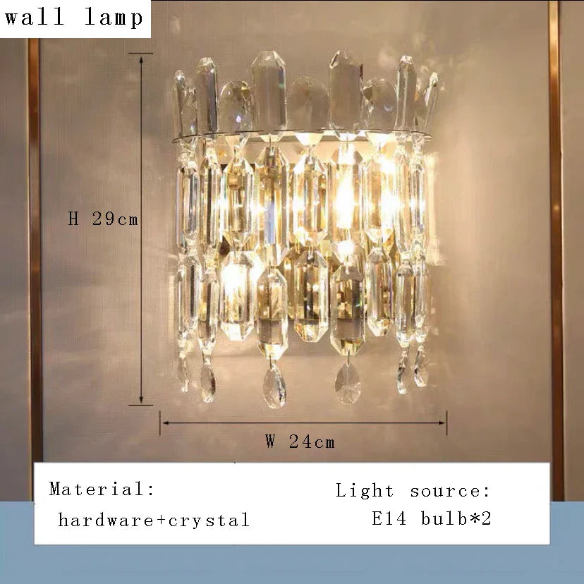 DecorBites™ Crystal Pendant Chandelier for Living Room Bedroom - Luxury Hanglamp by Lamparas Lustres