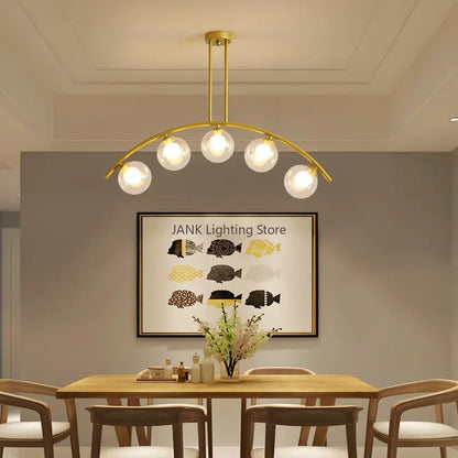 Gold Glass Minimal LED Chandelier