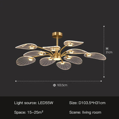 DecorBites™ Golden Art Peacock LED Chandelier for Modern Luxury Living Room Bedroom Dining Hotel