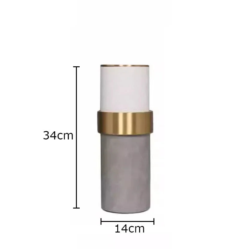 Gold Cylinder Desk Vase