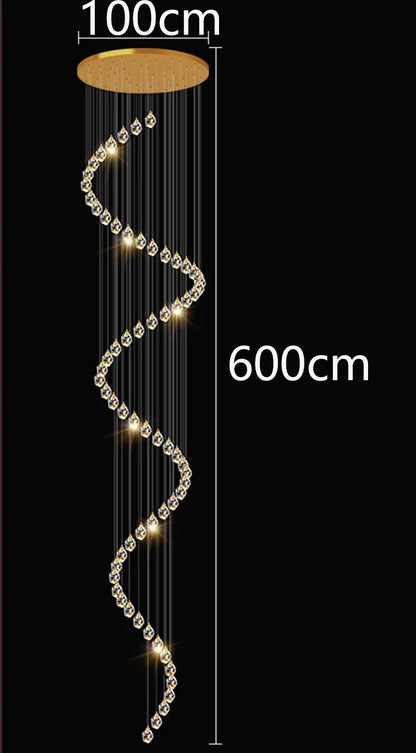 Modern Crystal Staircase Chandelier Pendant Light