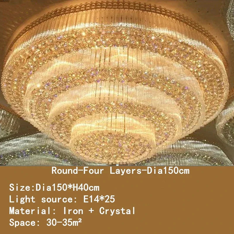 DecorBites™ Crystal LED Chandelier Cake Ceiling Lamp for Living Room Bedroom Kitchen Hotel