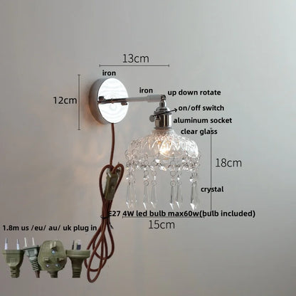 DecorBites™ Crystal LED Wall Light – Modern Nordic Living Room Bedside Lamp