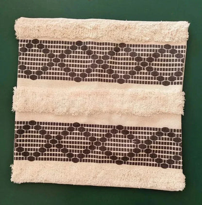DecorBites™ Geometric Waves Tufted Pillow Covers with Embroidered Tassels