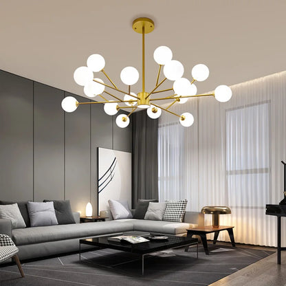 DecorBites™ Black Chandelier: Luxury Glass Pendant Light for Home, Bedroom, or Living Room