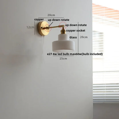 DecorBites™ Clear Glass LED Wall Lights Pull Chain Switch Modern Bedside Lamp