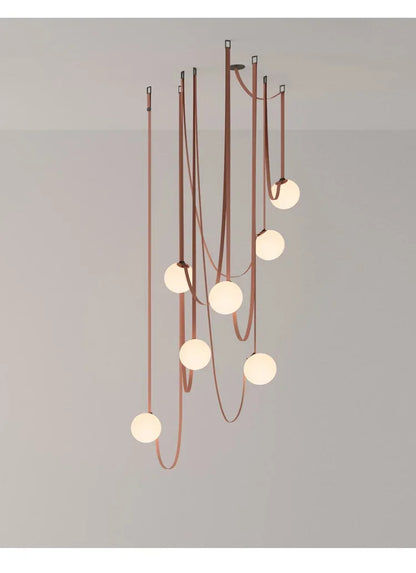 DecorBites™ Duplex Wabi Sabi Designer Villa Belt Living Room Chandelier Nordic Ceiling Light