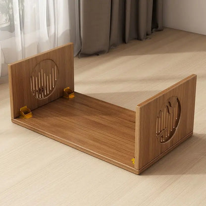 DecorBites™ Bamboo Folding Table: Japanese Style, Bedroom & Study Essential, Durable Design