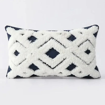 DecorBites™ Geometric Waves Tufted Pillow Covers with Embroidered Tassels