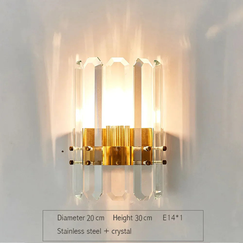 Gold Crystal LED Sconce WG610 Large Design