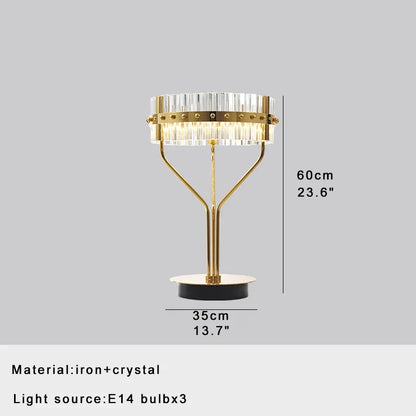 DecorBites™ Crystal Table Decor Lamp 3000K E14 Bulb Desk Light for Bedside Office