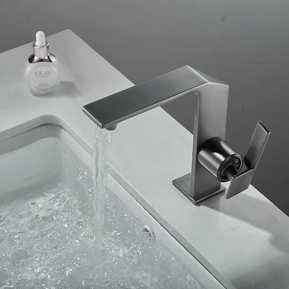 DecorBites™ Brush Gold Basin Faucet: Solid Brass Bathroom Mixer Tap, Single Handle Deck Mounted