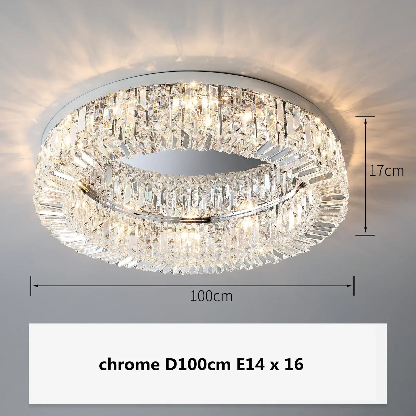 DecorBites™ Crystal Gold Ceiling Light for Dining Room, LED Chandeliers Living Room Decoration