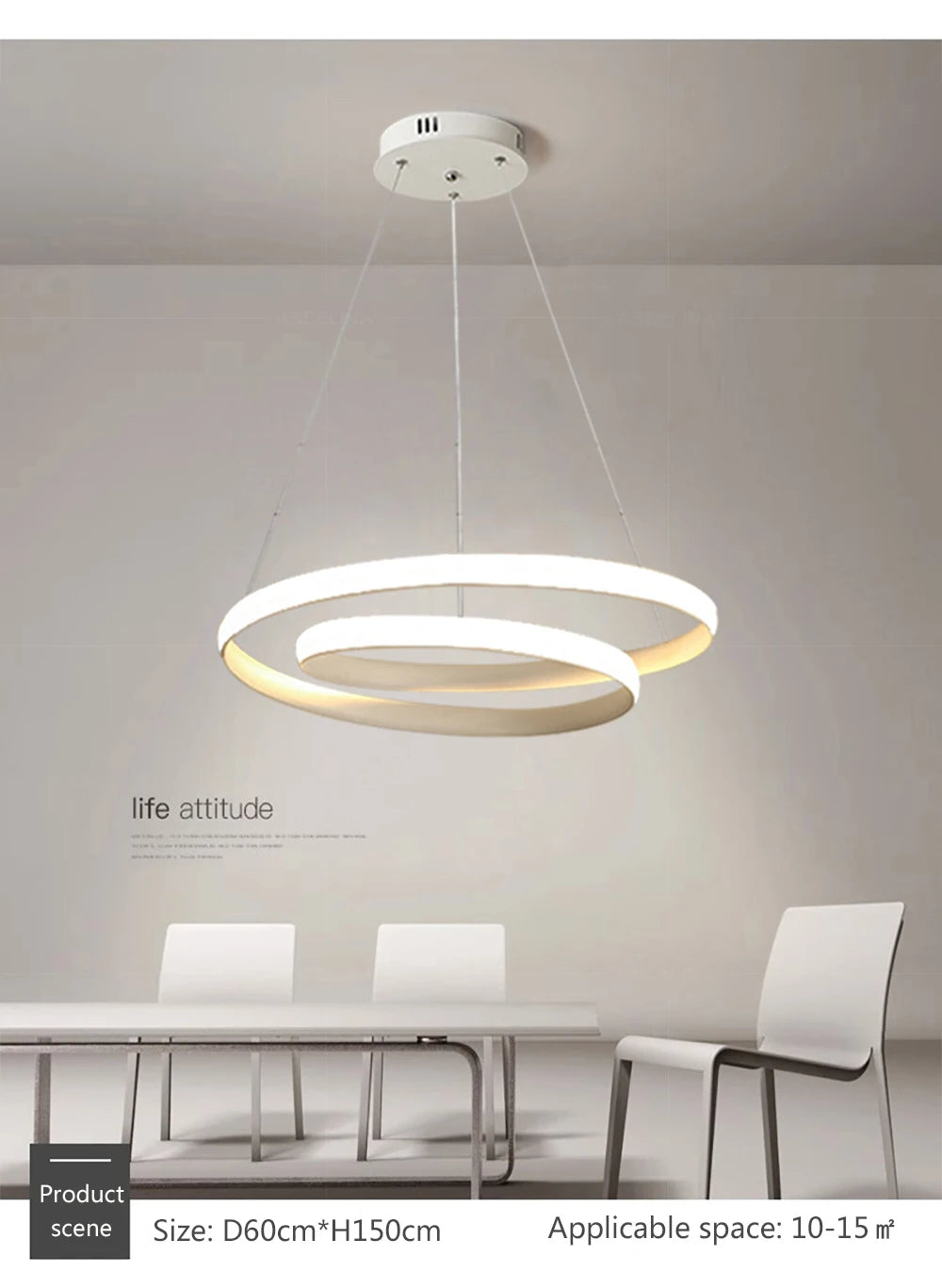 Black Double-Ring Pendant