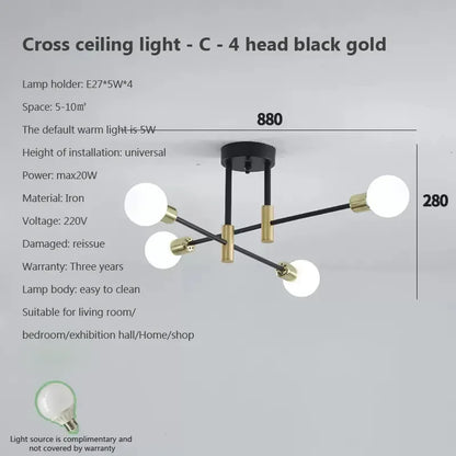 DecorBites™ LED Ceiling Chandelier: Modern Light Fixture for Living Room, Bedroom, Hall - Indoor Home Decor