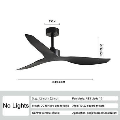 DecorBites™ Industrial Wind Ceiling Fan ABS Blades Remote Control Silent Operation.
