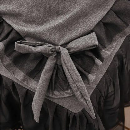 DecorBites™ Korean Bed Skirt Set with Ruffled Edges - Solid, Skin-Friendly Bedding Kit