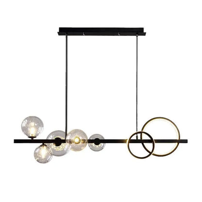 DecorBites™ Glass Ball Pendant Chandelier: Scandinavian LED Light for Kitchen Dining Table