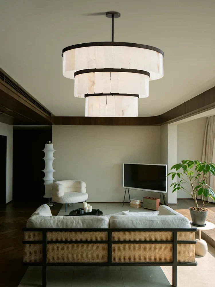 DecorBites™ Gold Marble Ceiling Pendant Light Round Elegant Luxury Hanging Lamp