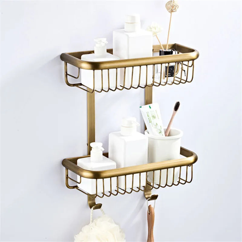 DecorBites™ Bronze Bathroom Hardware Set - Shelf, Towel Rack, Toilet Brush Holder, Soap Dish