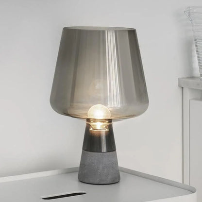 DecorBites™ Leimu Cement Table Lamp - Modern Industrial Glass Desk Light