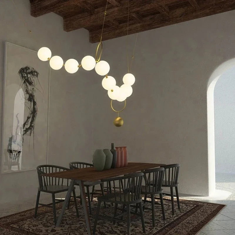 DecorBites™ Glass Ball Pendant Chandelier: Nordic Luxury Ceiling Light