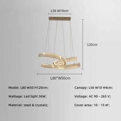 DecorBites™ Crystal LED Pendant Lights Remote Control Dimmable Suspension Lamp