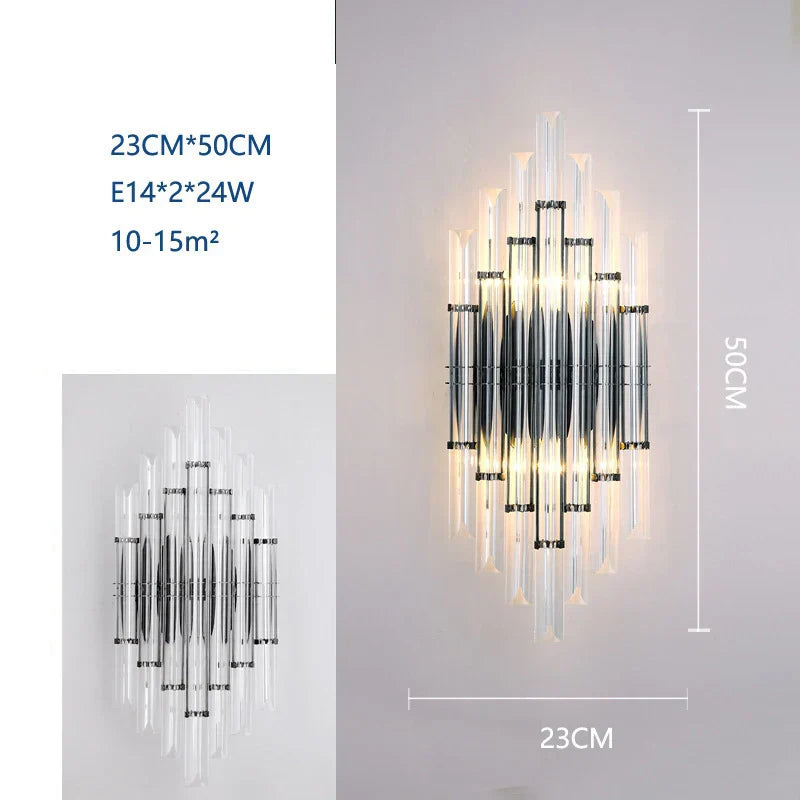 DecorBites™ Crystal Wall Lamp: Modern Light Luxury for Living Room, Bedroom, and Corridor.
