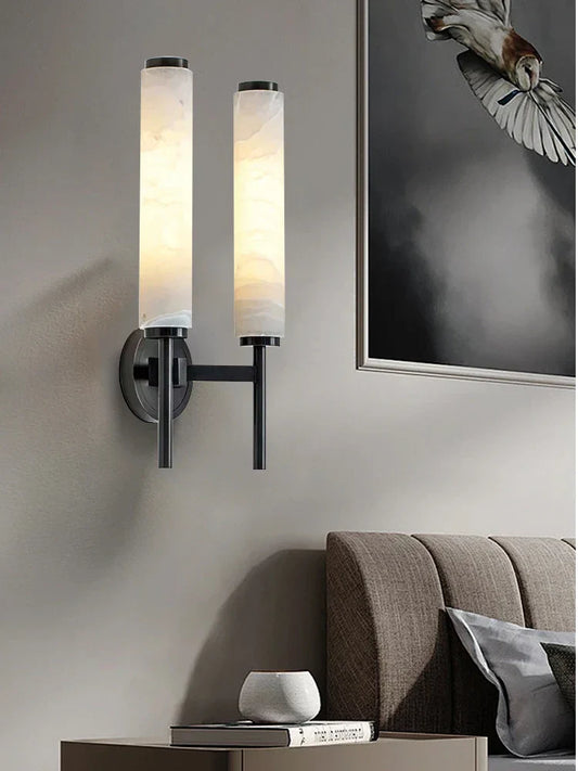 DecorBites™ Black Bronze Brass Marble Wall Lights Dimmable Home Decor Living Room Lighting