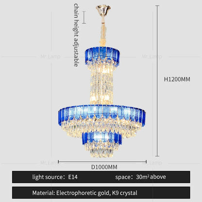 DecorBites™ Crystal Chandelier: Postmodern Multi-layer Luxury for Living Room, Hotel Lobby, and Villa
