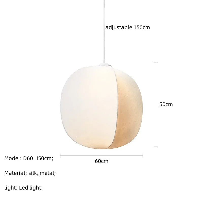 DecorBites™ Japanese Silk Pendant Lights for Wabi Sabi Nordic Chandeliers and Home Decoration