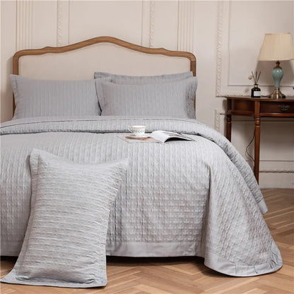 DecorBites™ Egyptian Cotton Quilt Set, Reversible Bedspread, Luxe Coverlet, 3Pcs