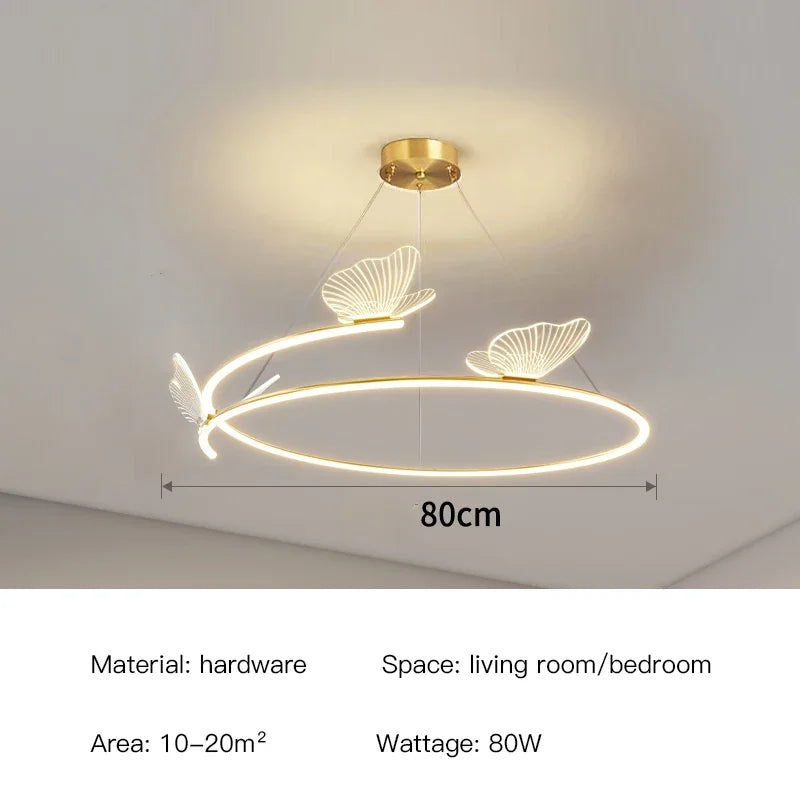 DecorBites™ Butterfly Design Ceiling Chandelier: Modern Minimalist Pendant Lamp for Home Decor