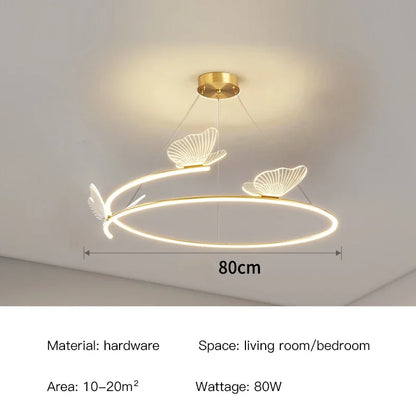 DecorBites™ Butterfly Design Ceiling Chandelier: Modern Minimalist Pendant Lamp for Home Decor