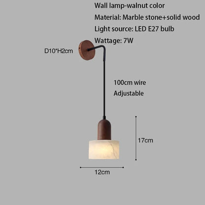 Wabi-Sabi White Marble Stone Pendant Light