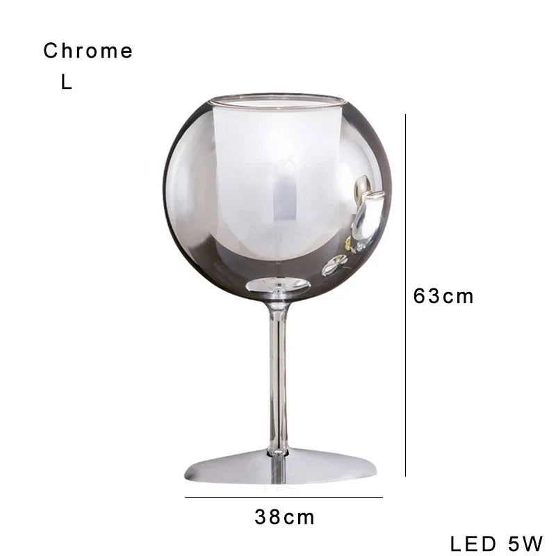 Gold Chrome Glass Table Lamp