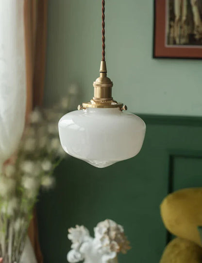 DecorBites™ Glass Shade LED Pendant Lamp: Modern Minimalist Lighting for Bedroom, Kitchen, and Bar