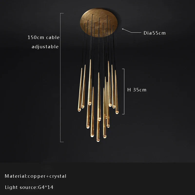 DecorBites™ Crystal Water Drop Ceiling Chandelier for Classic Living Room Decor