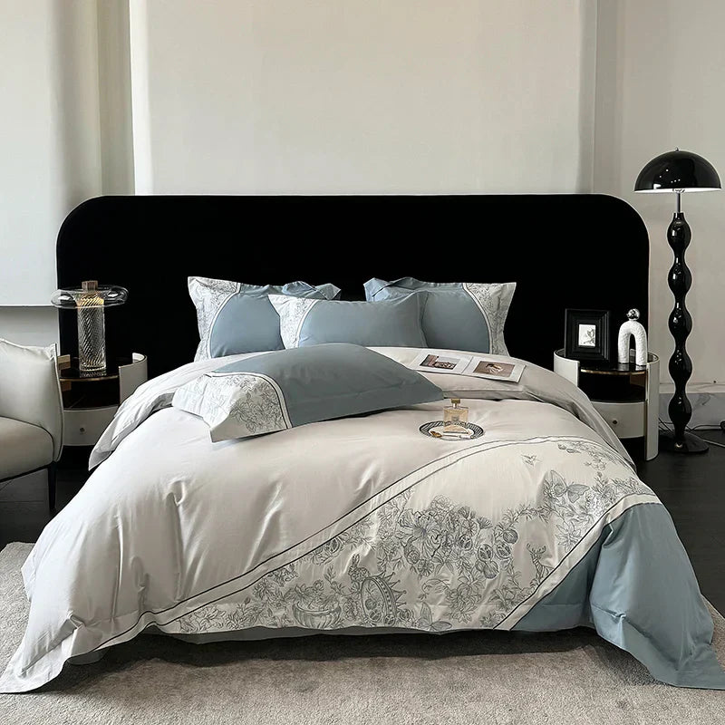 Butterfly Embroidery Duvet Set