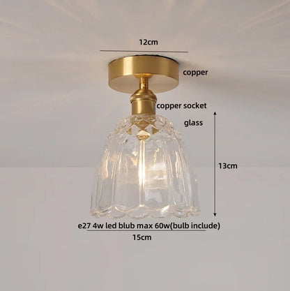DecorBites™ Glass LED Ceiling Lamp Iron Base Nordic Modern Simple Design