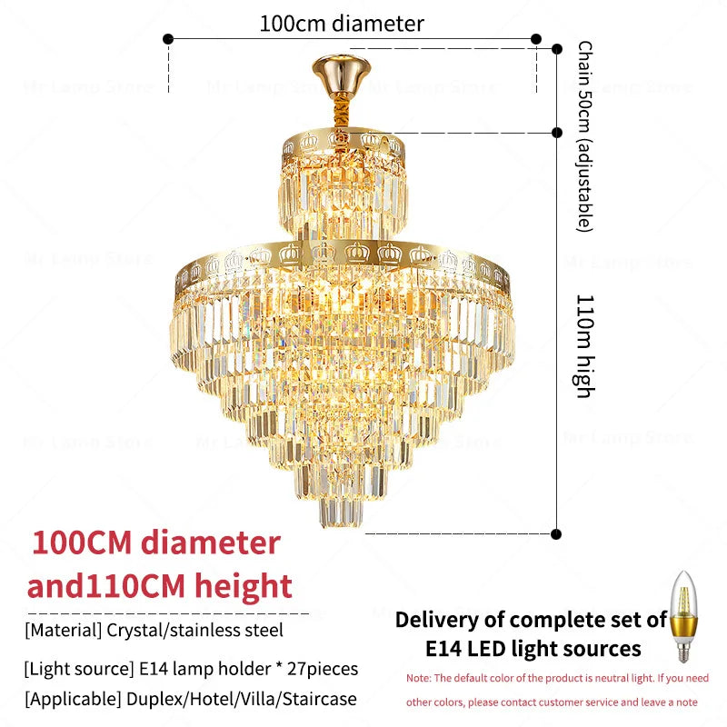 DecorBites™ Crystal Villa Chandelier: Modern, Luxury, and Elegant Spiral Staircase Lighting