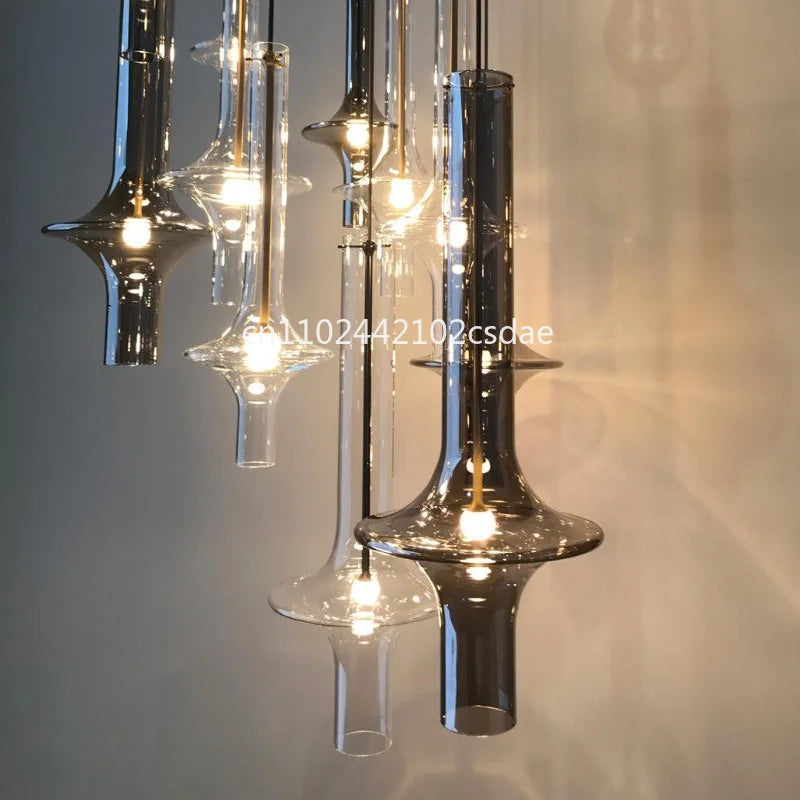 Postmodern Nordic Glass Pendant Light in White or Gray