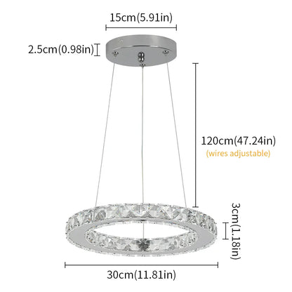DecorBites™ Crystal LED Chandelier: Modern Pendant Light for Luxury Home Decor and Living Room