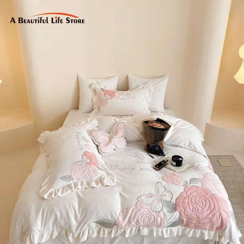 Embroidery Princess Duvet Set