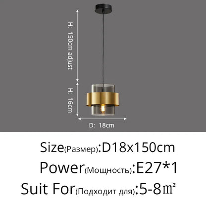 DecorBites™ Golden Pendant Lights for Aisle, Restaurant, Bedroom - Nordic Postmodern Minimalist Style