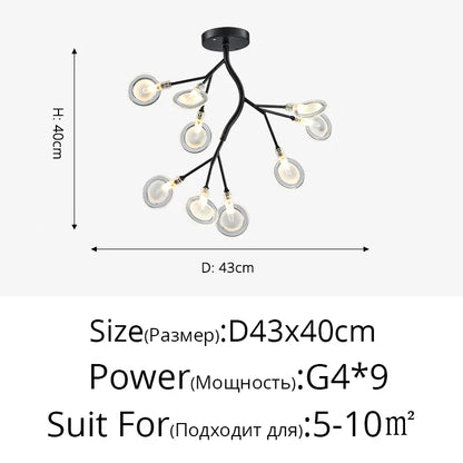 DecorBites™ LED Firefly Chandelier: Modern Nordic Ceiling Lights for Luxury Home Decor