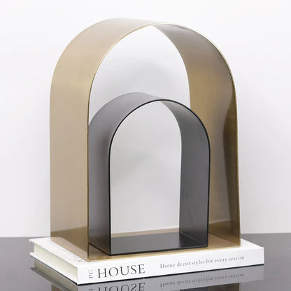 DecorBites™ Golden Arches Metal Sculpture Room Decoration Geometric Handicraft Figurine